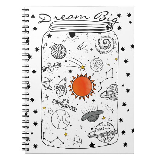 Universe in een Jar Dream Big Dream Journal Notitieboek (Voorkant)