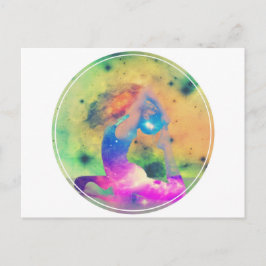 Universe King Pigeon Yoga Series Briefkaart