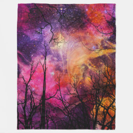 Universe magische bossen fleece deken