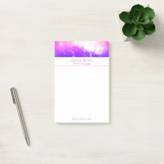 *~* Universe Peach Lavender and Pink Galaxy Nebula Post-it® Notes (Kantoor)