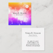 *~* Universe Roze Peach Lavender Galaxy Nebula Vierkante Visitekaartje (Voorkant / Achterkant)