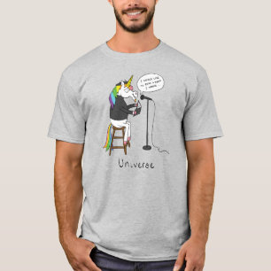 Universe Unicorn Reading Poetry Funny Mannen T-shi T-shirt
