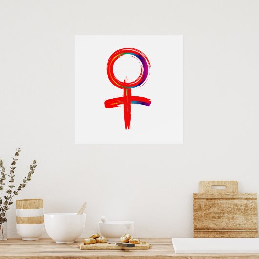 Universeel symbool voor Vrouwen Poster (Keuken)