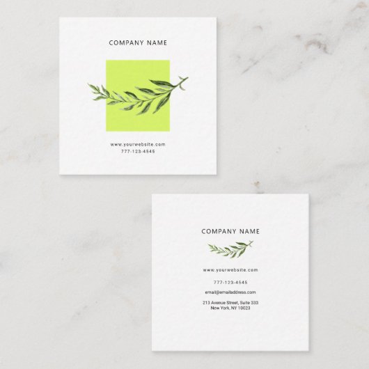 Universeel visitekaartje met botanische bloem. (Voorkant / Achterkant)