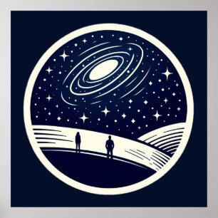 Universele contemplatie deken minimalistische kosm poster