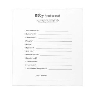 Universele Geslacht Onzijdige Baby Shower Voorspel Notitieblok