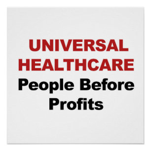 Universele gezondheidszorg, mensen voor winst perfect poster