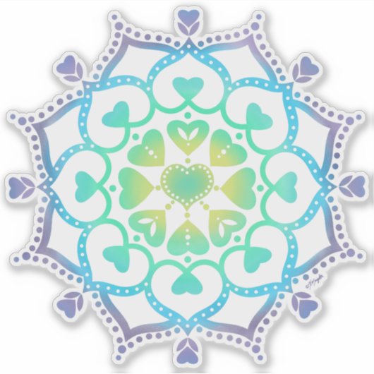 Universele Liefde Mandala Sticker (Voorkant)