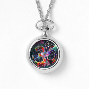 Universele OM Karma halsketting horloge