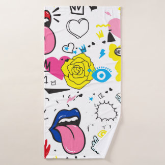 Universele trend handtekening naadloos patroon. Tr Badhanddoek