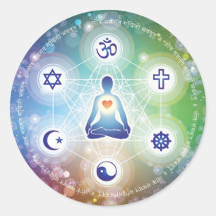 Universele Unie - Moge iedereen gelukkig zijn Ronde Sticker