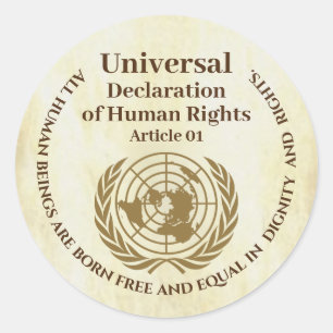 Universele Verklaring van de rechten van de mens A Ronde Sticker