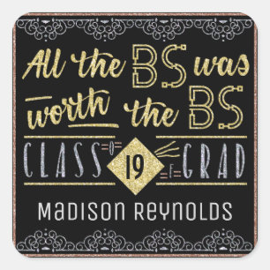Universitair Afstuderen Bachelors Degree Funny Afs Vierkante Sticker