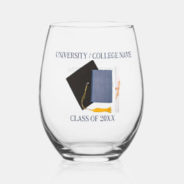 Universitair Afstuderen Stemless wijnglas Wijnglas Zonder Voet
