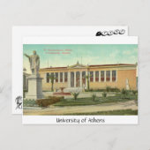 Université d'Athènes, carte postale (Devant / Derrière)