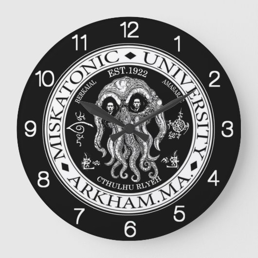 Université Miskatonic CTHULHU HP LOVECRAFT HORLOGE (Recto)