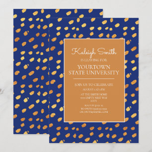 Universiteit Koffer Feest Modern Blauw Goud Kaart