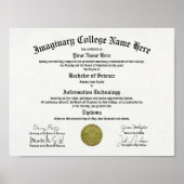 Universiteit of College Diploma Replica Art Poster (Voorkant)