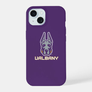 Universiteit van Albany Great Danes iPhone 15 Hoesje