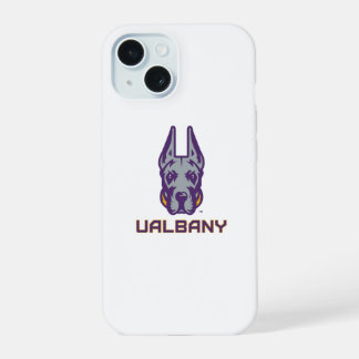 Universiteit van Albany Great Danes iPhone 15 Hoesje