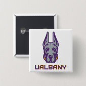 Universiteit van Albany Great Danes Vierkante Button 5,1 Cm (Voorkant /achterkant)