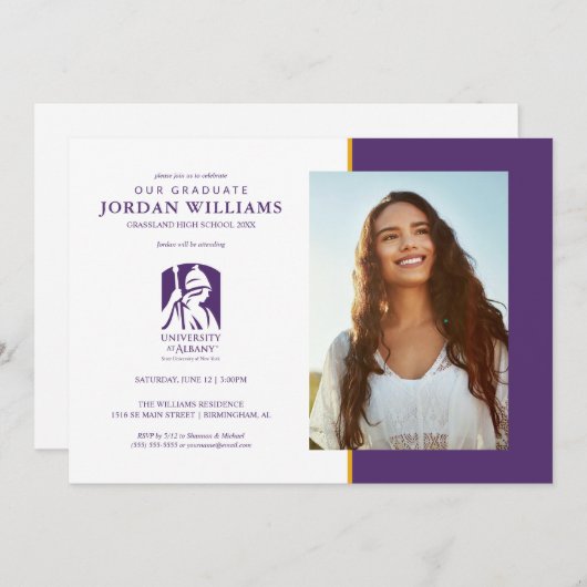 Universiteit van Albany Iconisch Logo Aankondiging (Voorkant / Achterkant)