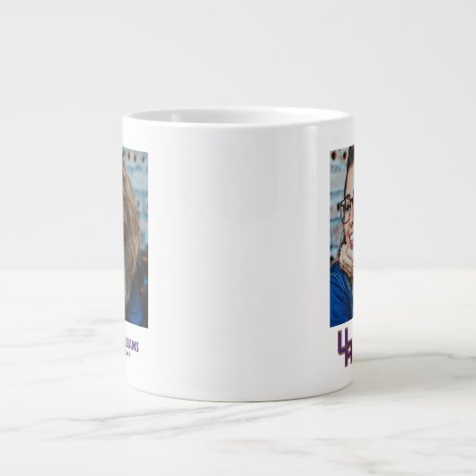 Universiteit van Albany Initialen Logo Extra Grote Beker (Voorkant)