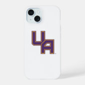 Universiteit van Albany Initialen Logo iPhone 15 Hoesje (Achterkant)