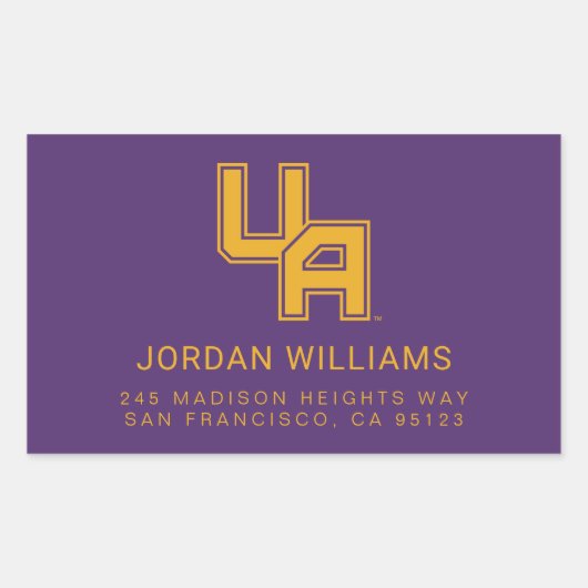 Universiteit van Albany Initialen Logo Rechthoekige Sticker (Voorkant)