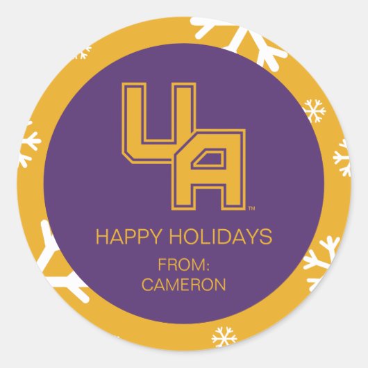 Universiteit van Albany Initialen Logo Ronde Sticker (Voorkant)