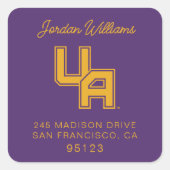 Universiteit van Albany Initialen Logo Vierkante Sticker (Voorkant)