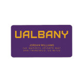 Universiteit van Albany Wordmark Etiket (Voorkant)
