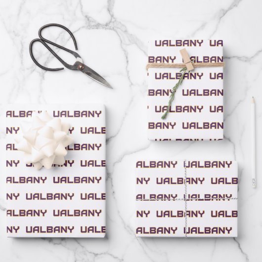 Universiteit van Albany Wordmark Inpakpapier Vel (Voorkant)
