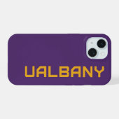Universiteit van Albany Wordmark iPhone 15 Hoesje (Achterkant horizontaal)