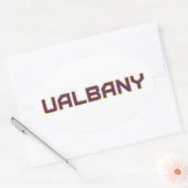 Universiteit van Albany Wordmark Ovale Sticker (Envelop)