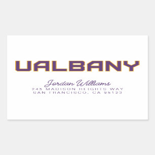 Universiteit van Albany Wordmark Rechthoekige Sticker