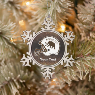 Universiteit van Beringia Football Tin Sneeuwvlok Ornament