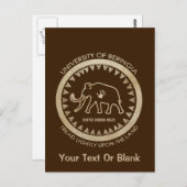 Universiteit van Beringia Mammoth Briefkaart (Voorkant / Achterkant)