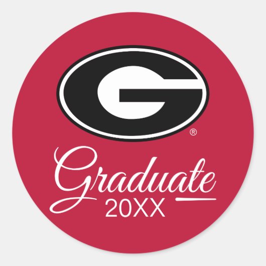 Universiteit van Georgia | AFSTUDEREN Ronde Sticker (Voorkant)