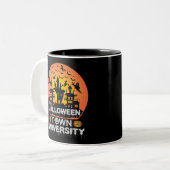 Universiteit van Halloween Tweekleurige Koffiemok (Voorkant links)