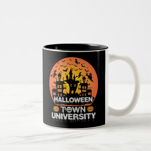 Universiteit van Halloween Tweekleurige Koffiemok (Rechts)