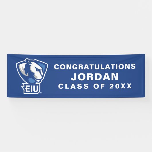 Universiteit van Illinois Panthers Logo Spandoek (Horizontaal)