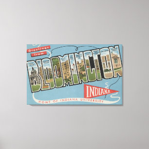 Universiteit van Indiana - Grote Letter-scènes Canvas Afdruk