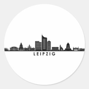 Universiteit van LEIPZIG Duitsland City Skyline Si Ronde Sticker
