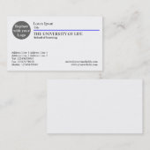 Universiteit van Life - Blauwe Regel Visitekaartje (Voorkant / Achterkant)