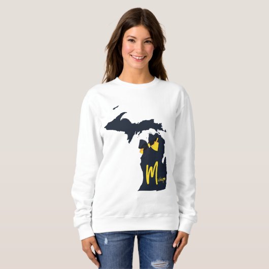 Universiteit van Michigan State kaart blauw en gee Trui (Voorkant volledig)