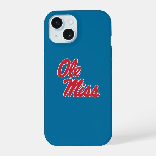 Universiteit van Mississippi | OLE Miss Script iPhone 15 Hoesje (Achterkant)