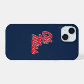 Universiteit van Mississippi | OLE Miss Script iPhone 15 Hoesje (Achterkant horizontaal)