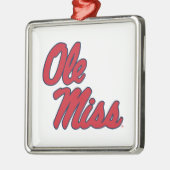 Universiteit van Mississippi | OLE Miss Script Metalen Ornament (Links)