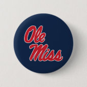 Universiteit van Mississippi | OLE Miss Script Ronde Button 5,7 Cm (Voorkant)